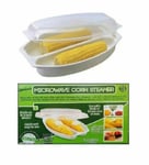 NEW Microwave Corn Steamer Corn on the Cob Fat Free Corns Easy Kitchen Pot UK