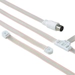 Hama Câble antenne (en fil souple, réception radio FM, dipôles, couplage coaxial, longueur de câble de 1,5 m, 75 ohms) Blanc
