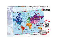 Nathan - Puzzle Enfant - 250 pièces - Carte du monde - Filles ou garçons dès 8 ans - Puzzle de qualité supérieure - Carton épais et résistant - Cartographie - 86883