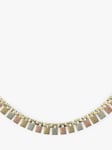 Vintage Fine Jewellery Second Hand 9ct Yellow Rose and White Gold Fringe Collar Necklace, Dated Edinburgh 1995
