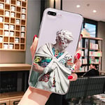 TREW Alternative statue art Cover Soft Shell Phone Case for iPhone 11 Pro XS MAX XR 8 7 6 6S Plus X 5 5S SE (Color : A12, Material : For iphone7 iphone8)