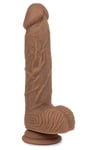 Liquid Silicone Dual Layer Dildo - 21cm, Brown