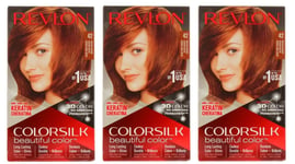 X3 Revlon 3D Colour Gel Permanent Colorsilk Medium Auburn 42 Hair Colour