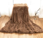 LRuilo Faux Fur Reversible Warm Throw Blanket, Ultra Soft Large Wrinkle Resistant Blankets, Hypoallergenic Washable Couch Bed Fluffy Furry Throws Photo Props (80x120cm,Brown)