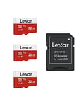 Lexar 32GB Micro SD Card 3 Pack, microSDHC UHS-I Flash Memory 32GB&#xD7;3 