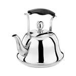 Polished Mirror-Finish Stainless Steel Whistling Tea Kettle, Tea for Fast Boiling with Insulated Plastic Ergonomic Handle, Stove Gas Electric Induction Compatible
