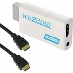 Jalleria - Adaptateur Wii vers hdmi Adaptateur convertisseur hd 1080P/720P avec prise audio stéréo 3,5 mm + câble hdmi 1,5 m (Blanc)