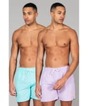 Kensington Eastside Mens Multi 2-Pack Colour Swim Shorts - Multicolour - Size Large