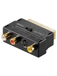 SCART to composite audio/video and S-Video adapter IN/OUT