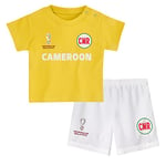 FIFA Unisex Kinder Official World Cup 2022 Tee & Short Set, Toddlers, Cameroon, Alternate Colours, Age 2, Yellow, Small
