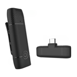 Lavalier Typ-C Trådlös Condenser Mikrofoner Bluetooth - Svart