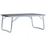 Hopfällbart campingbord grå aluminium 60x40 cm