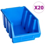 vidaXL Staplingsbara sortimentslådor 20 st blå plast 146285