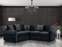 Huge Sale Luxurious Black Crushed Velvet Corner Sofas & couches For living room - Sale to UK Main Land