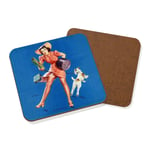 Pin Up Girl Coaster Drinks Mat Help Wanted Gil Elvgren Sexy Vintage Poster Dog