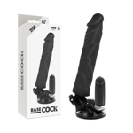 Basecock realistic vibrator remote control black 21cm