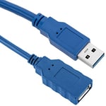BeMatik - Câble rallonge USB 3.0 2 m Type-A Mâle à Femelle bleu