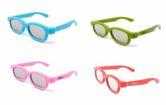 Mixed Pack of 4 Kids 3D Childrens Glasses for Passive TVs Cinema Projectors