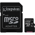 Kingston 64GB Micro SD XC Memory Card For Samsung Galaxy S10 S9 S8 Mobile Phone