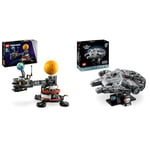 LEGO Technic Planet Earth and Moon in Orbit Model Building Set, Outer Space Toys for 10 Plus Year & Star Wars Millenium Falcon 25th Anniversary Set for Adults, Collectible A New Hope Starship