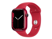 Apple Watch Series 7 (GPS) - (PRODUCT) RED - 45 mm - röd aluminium - smart klocka med sportband - fluoroelastomer - röd - bandstorlek: standard - 32 GB - Wi-Fi, Bluetooth - 38.8 g