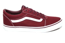 Vans Classic Burgundy Boys Young Ladies Canvas Lace Up Trainers Shoes