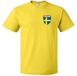 Invicta Screen Printers Sweden Swedish Swede Sverige Yellow Football Soccer T-Shirt (X-Large)