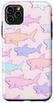 Coque pour iPhone 11 Pro Max Pastel Shark Soft Girl Preppy Esthétique Cute Kawaii Print