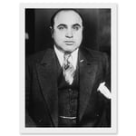 Al Capone 1935 Photo Mafia Chicago Gangster The Outfit A4 Artwork Framed Wall Art Print