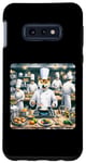 Coque pour Galaxy S10e Shiba Inu Directs Busy Kitchen. Chef's Coat Chapeau Plats