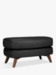 John Lewis Barbican Leather Footstool, Dark Leg