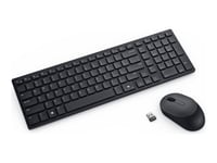 Dell Pro Compact Silent Keyboard And Mouse - Km555 - Sats Med Tangentbord Och Mus - Trådlös - 2.4 Ghz, Bluetooth 5.1 - Qwerty - Isländsk - Svart - Med 3 Års Avancerad Utbytesservice