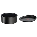 Tefal Ingenio Eco Resist Casserole 18 cm (2,1 L), Empilable, Induction, Facile à nettoyer & Ingenio Eco Resist Poêle à crêpe 27 cm, Empilable, Fonte d'aluminium, Revêtement