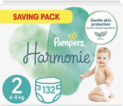 Pampers Baby Nappies Size 2 (4-8 Kg / 9-18 Lbs), Harmonie 132 Nappies  KJ16