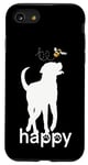 Coque pour iPhone SE (2020) / 7 / 8 Be Happy Inspirational Labrador retriever Doré/noir/marron