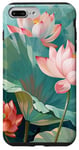Coque pour iPhone 7 Plus/8 Plus Style de peinture à l'huile de fleurs de lotus Art Design