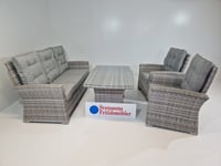 HACIENDA Soffgrupp m. recliner fåtölj Pearl grey