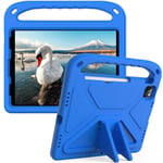 iPad Pro 11 4th Gen (2022) Stöttåligt skal/fodral med handtag - Perfekt för barn, blå