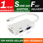 Mini Display Port Thunderbolt to VGA HDMI DVI Adapter For MacBook Air Pro Mac