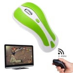 PR-01 6D Gyroscope Fly Air Mouse 2.4G USB Receiver 1600 DPI Wireless Optical Mouse for Computer PC Android Smart TV Box (Green + White)