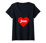 Womens I Heart Jovan Names And Heart, I Love Jovan Personalized V-Neck T-Shirt