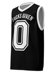 Zero Fucks Given Basketball Jersey Svart/Vit