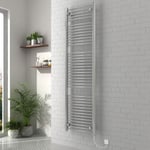 Chrome Electric Curved Bathroom Heated Towel Rail Warmer Radiator Rad - 1800x500