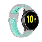 Onedream Straps Compatible for Samsung Galaxy Watch 3 41mm Galaxy Active 2 (40mm, 44mm), Compatible with Garmin Vivoactive 3 Replacement Strap Silicone Quick Release 20mm, Gray/Teal (No Watch)