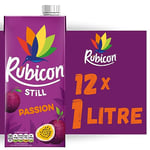 Rubicon Still 12 Pack Passion Juice Drink, Made with Handpicked Fruits for a Temptingly Intense Taste "Made of Different Stuff" - 12 x 1L Carton