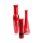 Coffret Bourjois Rue Royale 3 produits : 1 rouge à lèvres Velvet The Lipstick, 1 mascara Volume Glamour Oh Oui et 1 vernis 1 Seconde