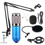 Namvo USB PC Microphone, Computer Condenser Gaming Mic with Tripod Stand & Pop Filter for Vocal Recording Podcasting Streaming for iMac PC Laptop Desktop Windows Computer Plug & Play Blue
