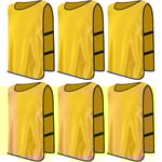 6 st. Fotbollshjälmar, Träning Fotboll Sedel, Scrimmage Träningsväst, Återanvändbar Sport Sele, Storlek XL Yellow