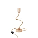 Creative Cables Ledad Bordslampa I Trä Med Diffust Ljusbord Trä Med Engelsk Plugg Flex