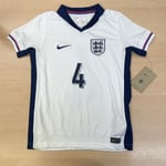 England Nike Kids Home Stadium Shirt 2024 (Rice 4) - Size M